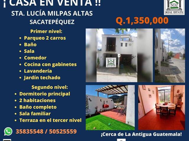 #2099 - Casa para Venta en Santa Lucía Milpas Altas - Sacatepéquez
