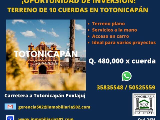 #2134 - Área para Venta en Totonicapán - Totonicapán - 1