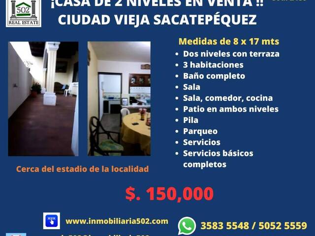 #2159 - Casa para Venta en Ciudad Vieja - Sacatepéquez