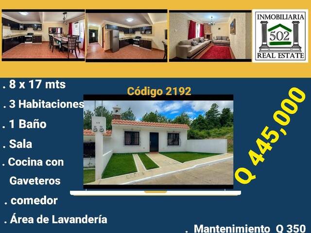 #2192 - Casa para Venta en San Juan Sacatepéquez - Guatemala