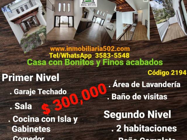 #2194 - Casa para Venta en Ciudad Vieja - Sacatepéquez